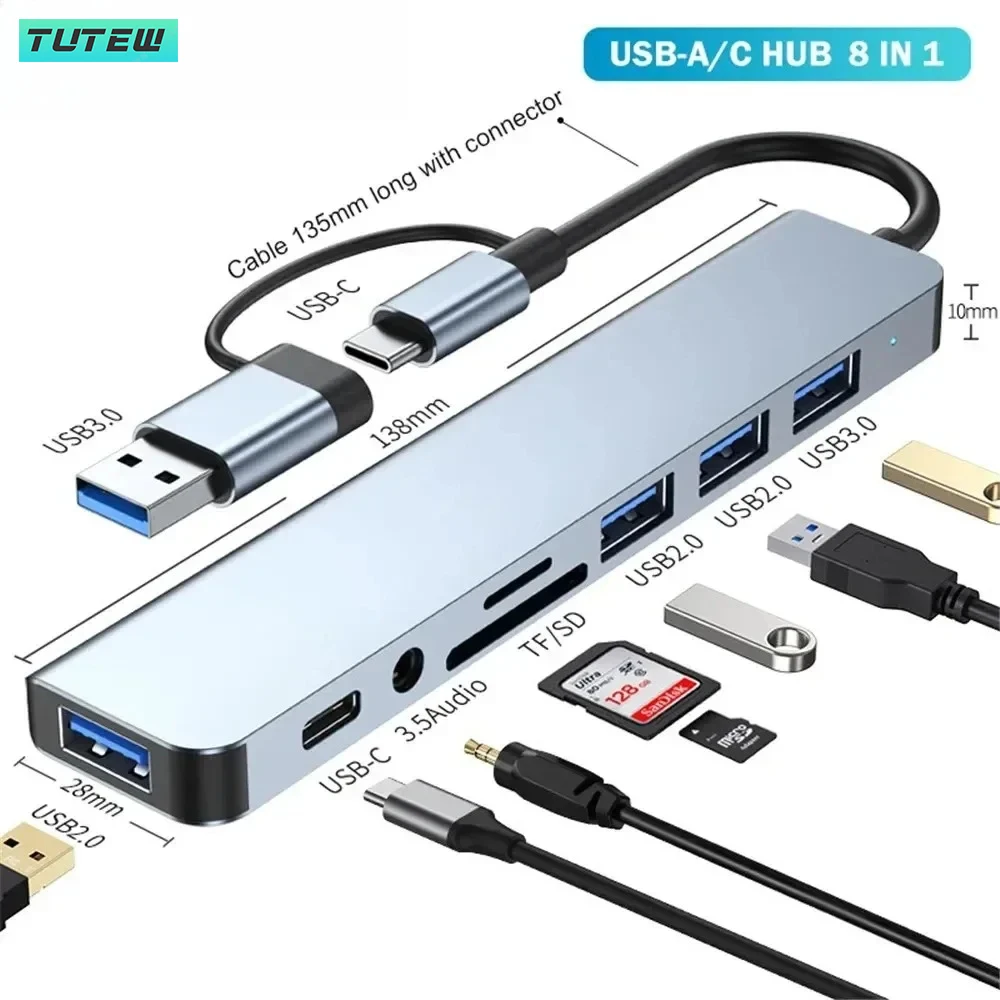 Laptop Accessories Hub - Hub USB-C 8 w 1 Rozdzielacz