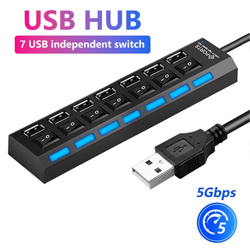 Laptop Accessories Hub - Rozdzielacz USB 2.0 z 7 portami