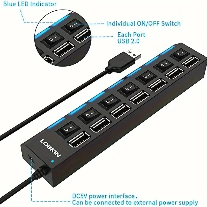 Szybki 4/7 portów USB HUB 2.0  – Laptop Accessories Hub recenzja i cena