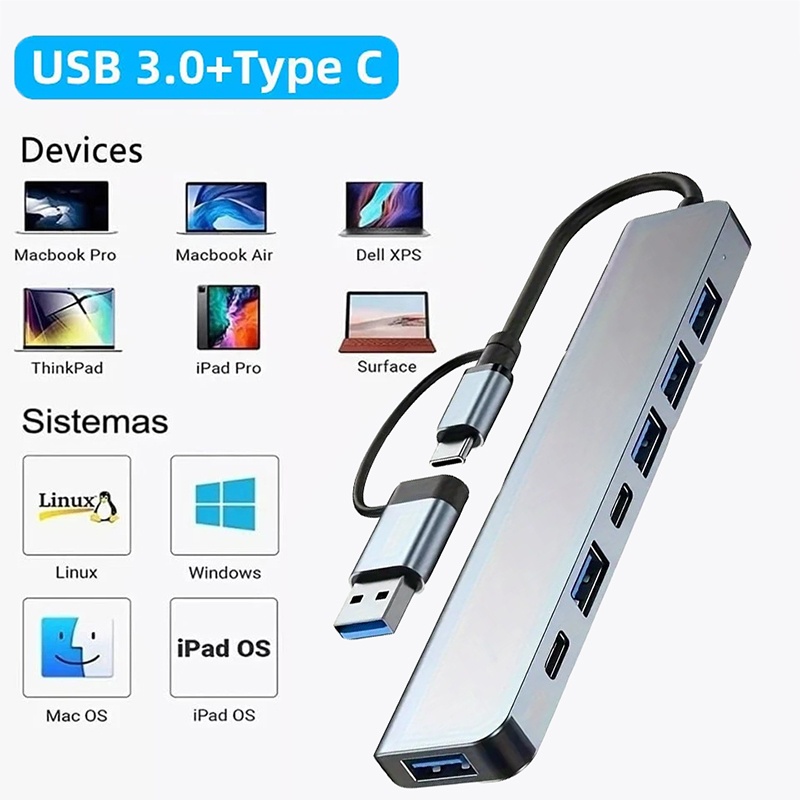 Hub USB 3.0 2 w 1, 7 portów, r – Laptop Accessories Hub recenzja i cena